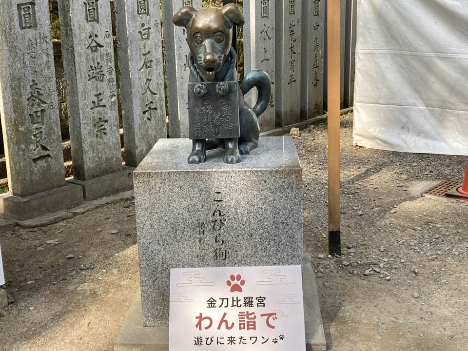 金刀比羅宮にある「こんぴら狗」の銅像